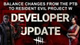 Dead By Daylight| Resident Evil Project W balance changes! Wesker & Perk Changes! Cheaper Bloodwebs!