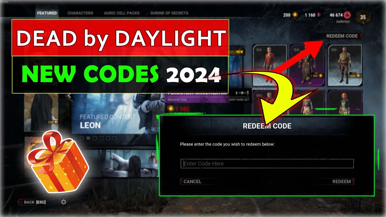 DEAD BY DAYLIGHT NEW CODE 2024 DBD CODES DEAD BY DAYLIGHT