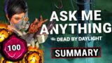 P100 Rewards, Day/Night Map Cycle, Killer Updates & more! | Dead By Daylight AMA Summary!